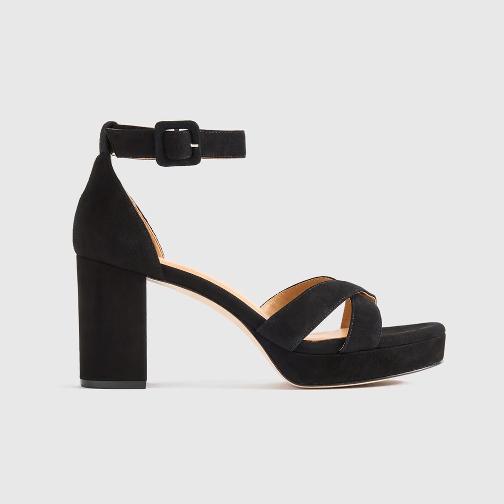 Quince Italian Leather Crisscross Platform Sandal, 9.5